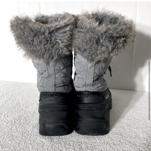 Ice Fields Grey Insulated Mid Calf Winter Boots With said Fur Trim 7 - Picture 5 of 14